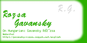 rozsa gavansky business card
